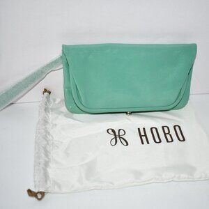 HOBO Polished Leather Mint Green Wristlet Clutch